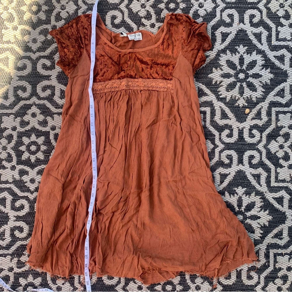 Orange Tree Of Life Fairy Mini Dress